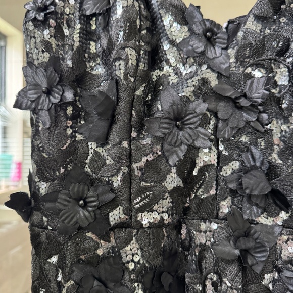 Dress the Population Tahani Sequin Floral Appliqué Cocktail Dress-sz medium-NWT - Picture 4 of 10